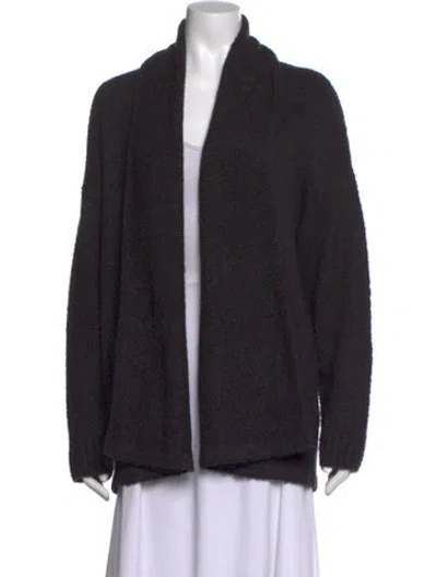 Pre-owned Naadam Merino Wool Open Front Sweater In Black