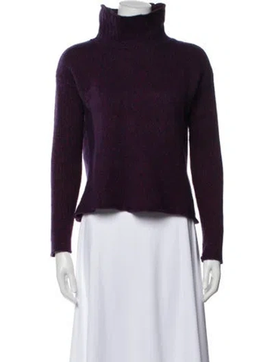 Pre-owned Naadam Merino Wool Turtleneck Sweater In Purple