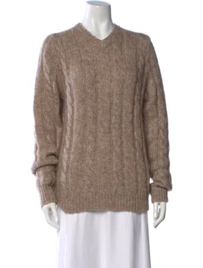 Pre-owned Naadam Merino Wool V-neck Sweater In Neutrals