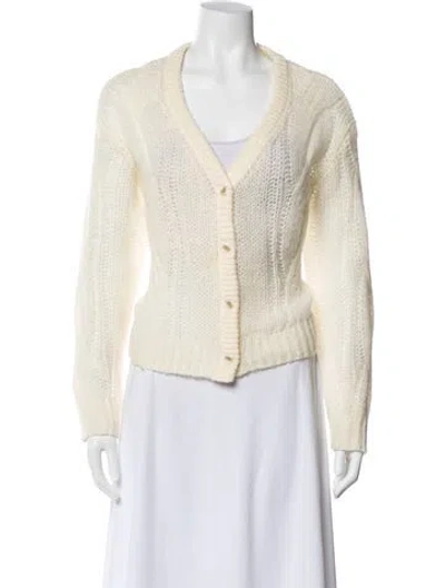 Pre-owned Naadam Merino Wool V-neck Sweater In White
