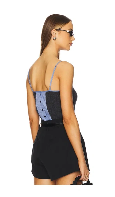 Naadam Mixed Media Cable Cami In Black