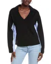 Naadam Mixed Media Cashmere-blend Sweater In Black