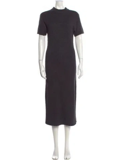 Pre-owned Naadam Mock Neck Long Dress In Gray