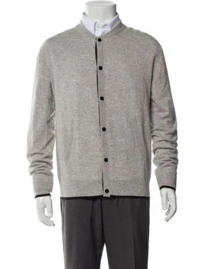 Pre-owned Naadam Mock Neck Long Sleeve Cardigan In Gray