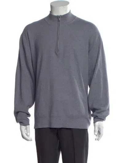 Pre-owned Naadam Mock Neck Long Sleeve Pullover In Gray