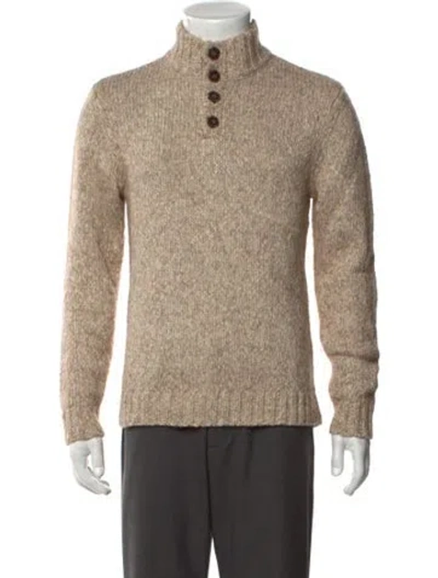 Pre-owned Naadam Mock Neck Long Sleeve Pullover In Neutrals