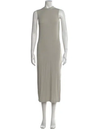Pre-owned Naadam Mock Neck Midi Length Dress W/ Tags In Gray