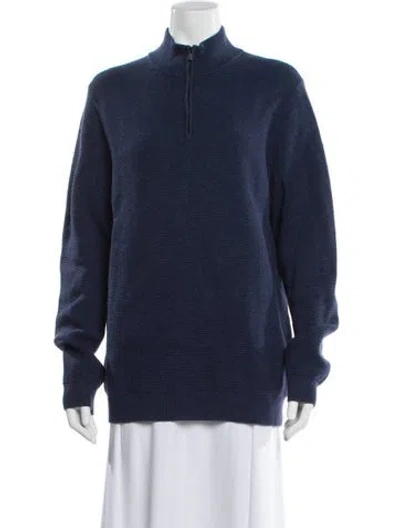 Pre-owned Naadam Mock Neck Sweater In Blue