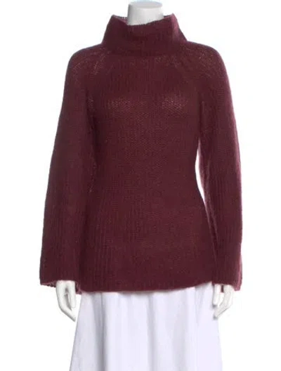 Pre-owned Naadam Mohair Turtleneck Sweater In Burgundy