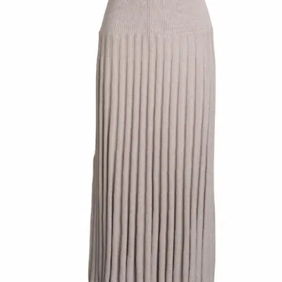Naadam Naia Cashmere Marled Convertable Pleated Dress In White