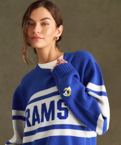 Naadam Nfl Luxe Cashmere Oversized Crewneck Sweater In Blue