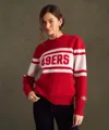 Naadam Nfl Luxe Cashmere Oversized Crewneck Sweater In Red
