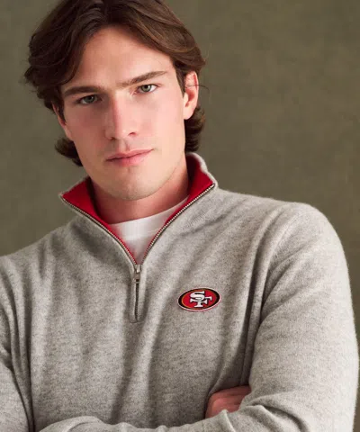 Naadam Nfl Signature Cashmere Color Blocked Quarter Zip In Gray