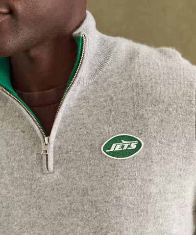 Naadam Nfl Signature Cashmere Color Blocked Quarter Zip In Gray