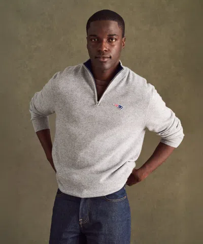 Naadam Nfl Signature Cashmere Color Blocked Quarter Zip In Gray