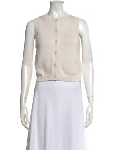 Pre-owned Naadam Open Front Sweater In White