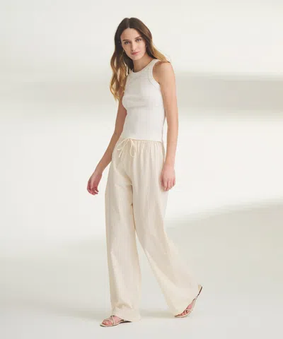 Naadam Organic Cotton Drawstring Pants In Ecru