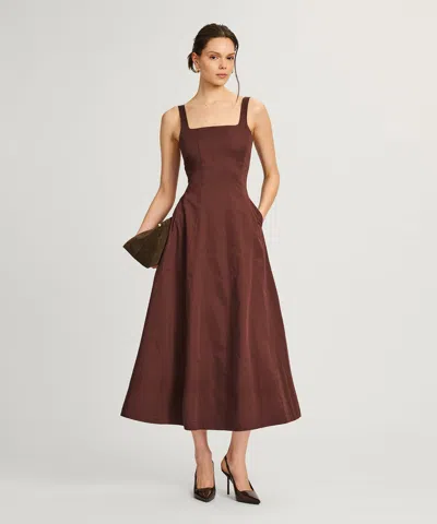 Naadam Organic Cotton Midi Dress In Brown
