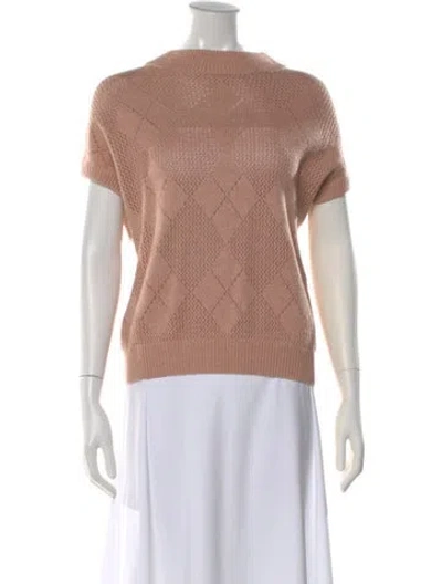Pre-owned Naadam Patterned Mock Neck Sweater In Pink