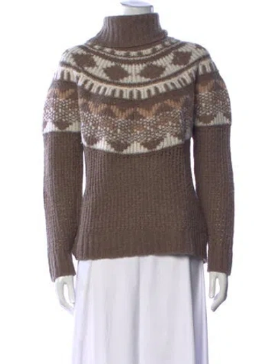 Pre-owned Naadam Patterned Turtleneck Sweater In Multicolor