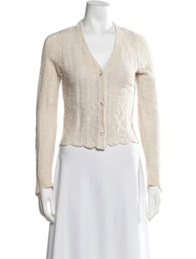 Pre-owned Naadam Patterned V-neck Sweater In Neutrals