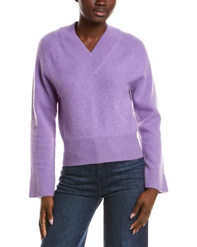 Naadam Premium Cashmere Raglan V-neck Sweater In Purple
