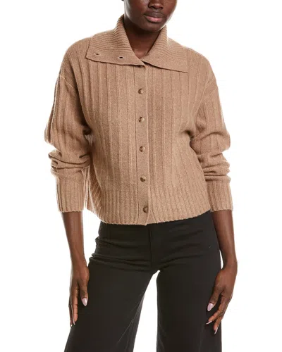 Naadam Premium Cashmere Reversible Collared Cardigan In Brown