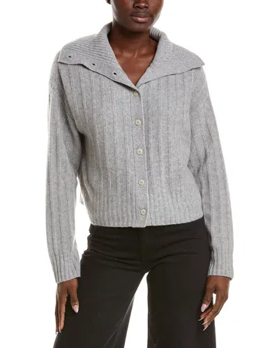 Naadam Premium Cashmere Reversible Collared Cardigan In Gray