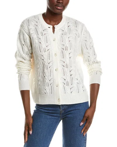 Naadam Premium Wool & Cashmere-blend Pointelle Cardigan In White