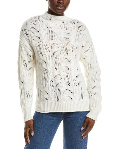 Naadam Premium Wool & Cashmere-blend Pointelle Turtleneck In White