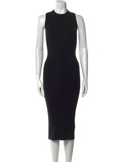 Pre-owned Naadam Printed Midi Length Dress In Black