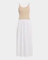 Naadam Reversible Cutout Mixed Media Maxi Dress
