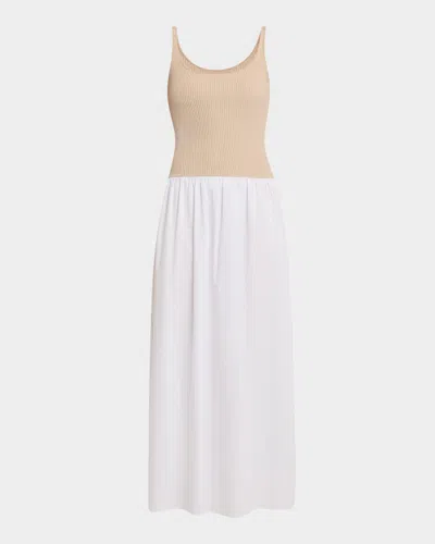 Naadam Reversible Cutout Mixed Media Maxi Dress