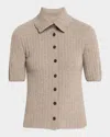 Naadam Ribbed Cashmere Button-down Sweater In Timber