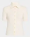 Naadam Ribbed Cashmere Button-down Sweater In White