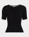 Naadam Ribbed Cotton-cashmere Embroidered T-shirt In Black