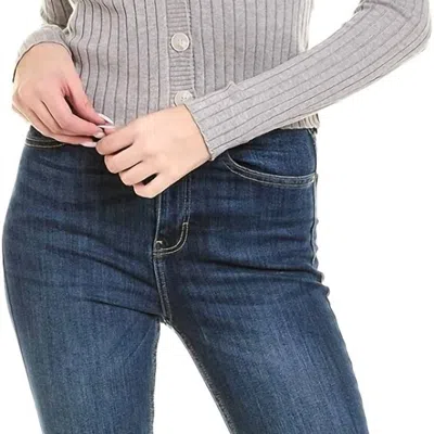 Naadam Ribbed Cropped Cardigan In Gray