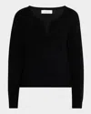Naadam Ribbed V-neck Cashmere Sweater In Black