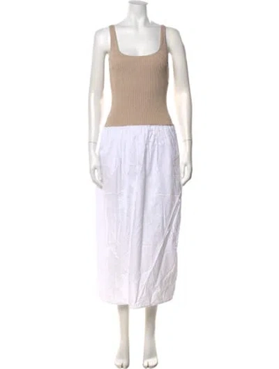 Pre-owned Naadam Scoop Neck Long Dress In Brown