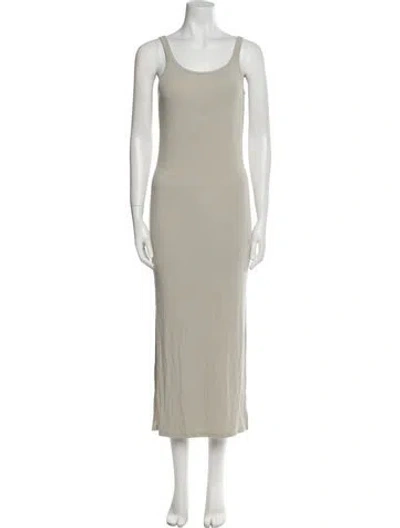 Pre-owned Naadam Scoop Neck Long Dress In Neutral