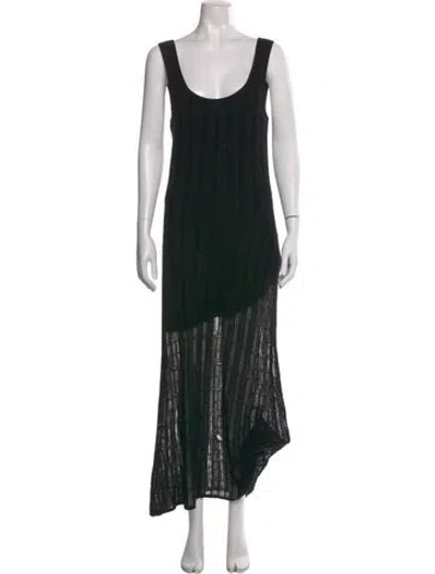 Pre-owned Naadam Scoop Neck Long Dress W/ Tags In Black