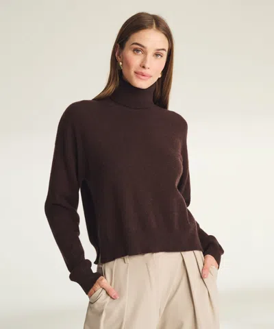 Naadam Signature Cashmere Boxy Turtleneck Sweater In Brown