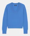 Naadam Signature Cashmere Classic V-neck Sweater In Cerulean Blue