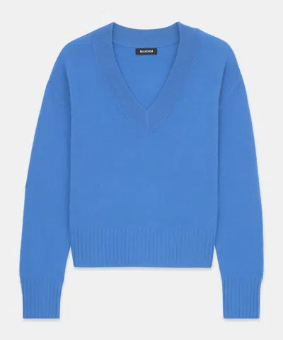 Naadam Signature Cashmere Classic V-neck Sweater In Cerulean Blue