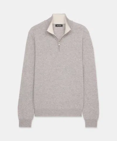 Naadam Signature Cashmere Color Blocked Quarter Zip In Cement