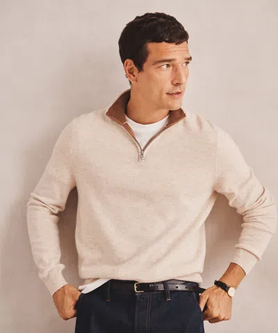 Naadam Signature Cashmere Color Blocked Quarter Zip In Multi
