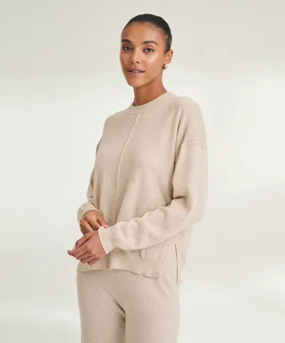 Naadam Signature Cashmere Crewneck Sweater With Pintucks In Brown