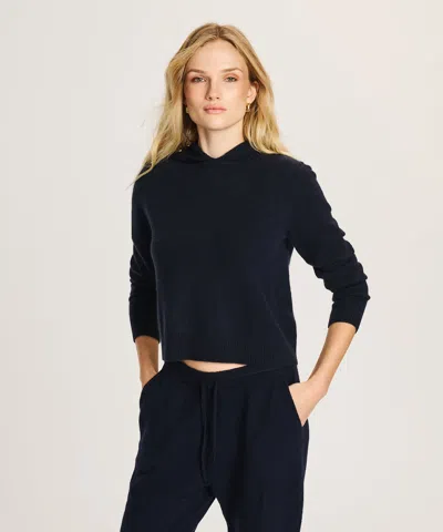 Naadam Signature Cashmere Cropped Hoodie In Blue