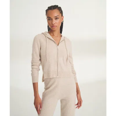 Naadam Signature Cashmere Cropped Hoodie In Metallic
