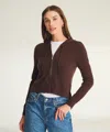 Naadam Signature Cashmere Cropped Zip Up Hoodie In Brown